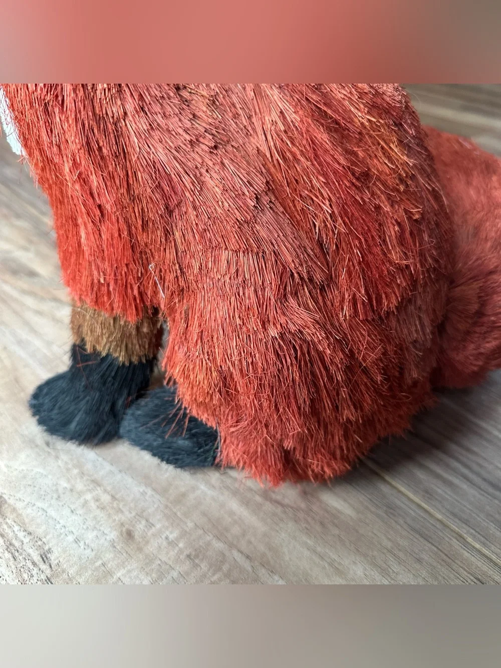 Pier 1 Sisal Fox With Flower Crown 14.5” Tall Large Straw Rare HTF Floral